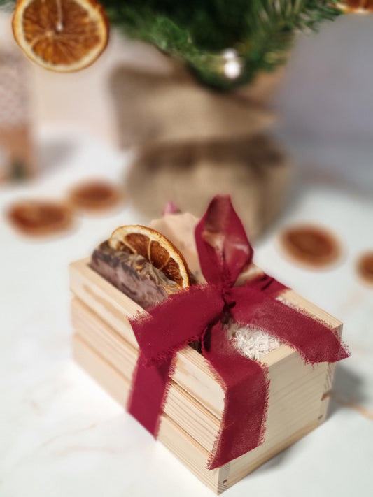 Wooden Crate Christmas Gift Set